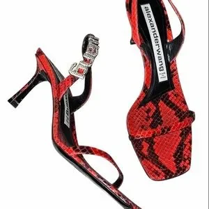 Alexander Wang Shoes Alexander Wang Red Snakeskin Ivy Crystal
